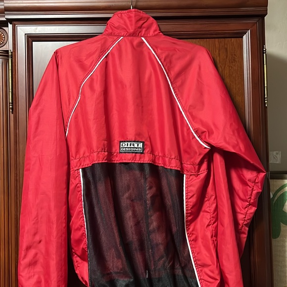 Dirt Designs Red Zip Up Front Mesh Back Windbreaker Lightweight Race Jacket! - Picture 2 of 8